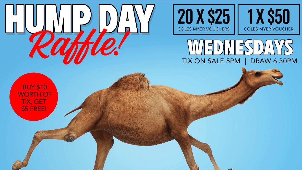 Featured image for “Hump Day Raffle Every Wednesday at Newcastle United Sports Club”