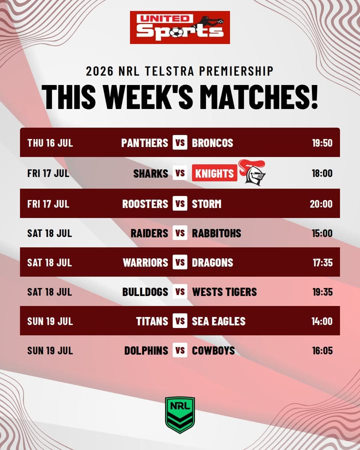 Featured image for “2026 NRL Telstra Premiership This Week’s Matches at Newcastle United Sports Club”